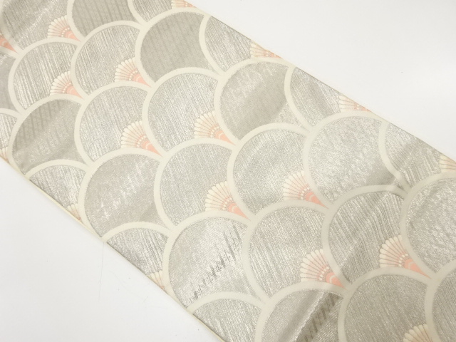 アンティーク　青海波模様織り出し袋帯（材料）